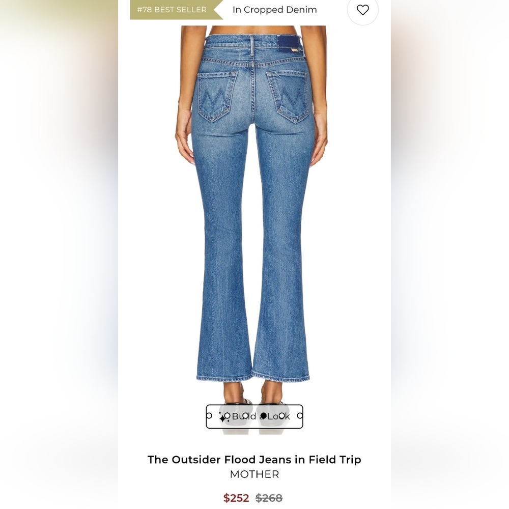 MOTHER The Outsider Flood Jeans ~ Wash Field Trip Womens Size 29